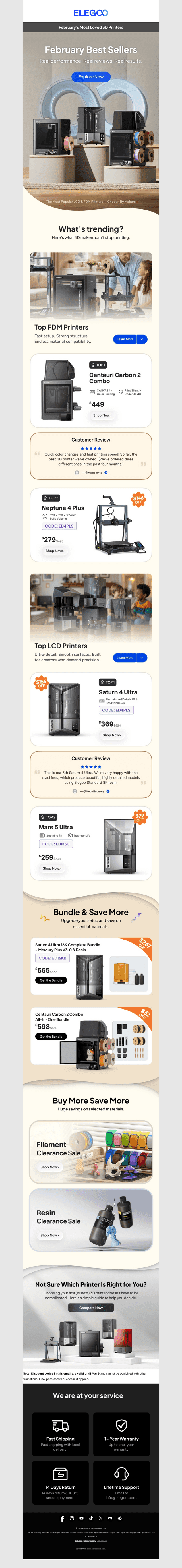 🔥Top-Selling ELEGOO Printers From February