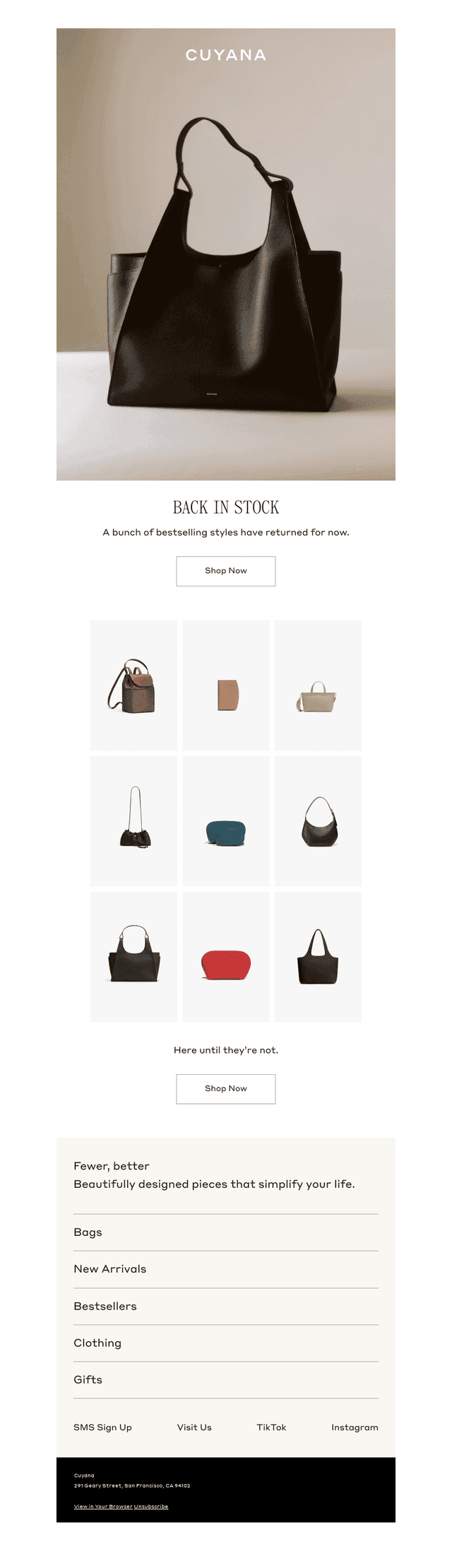 Cuyana email from Mon, Mar 2, 2026