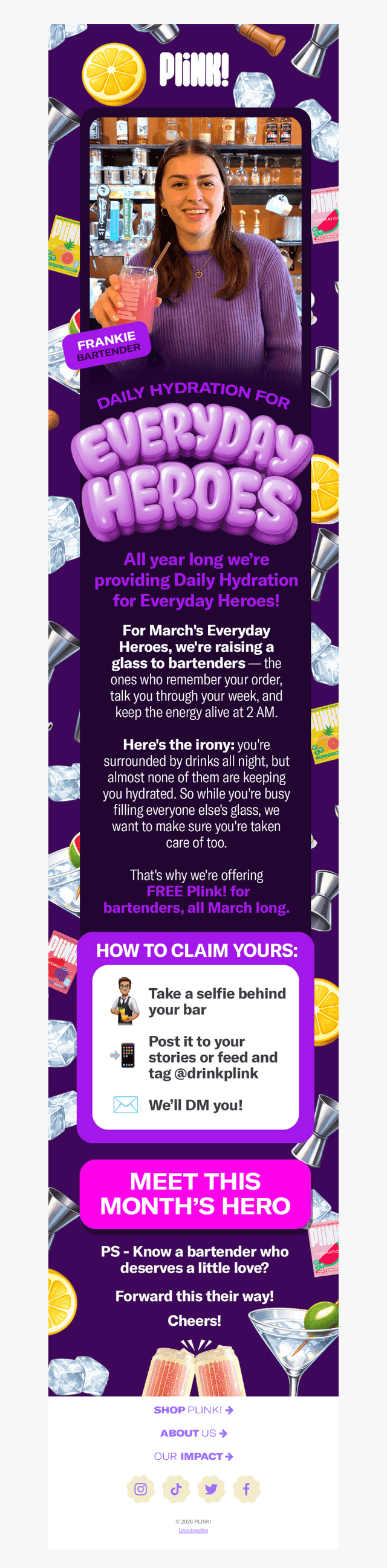 Free Plink! for bartenders 🍻
