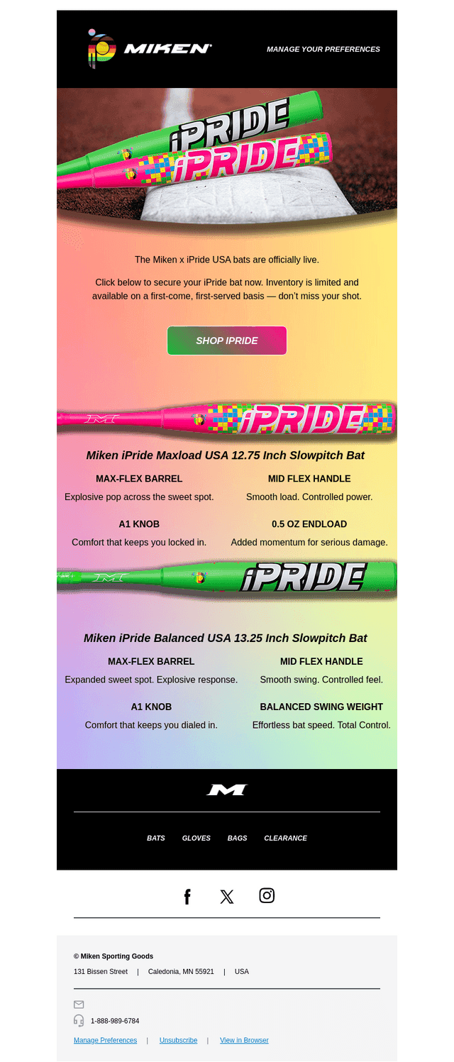 Miken Sports email from Mon, Mar 2, 2026