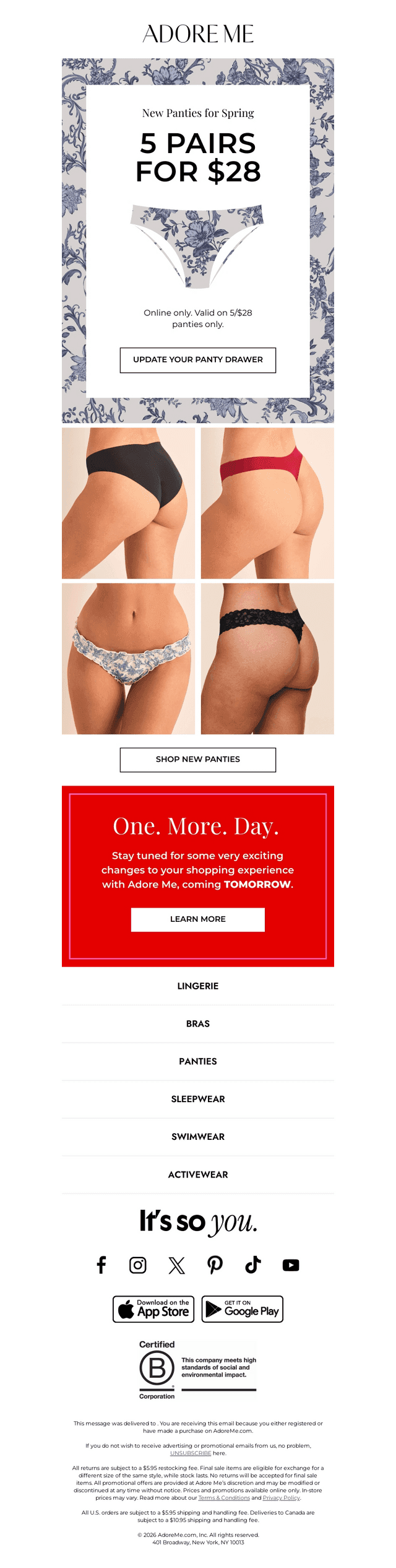 5 for $28 Panties: Refresh for Spring 💐