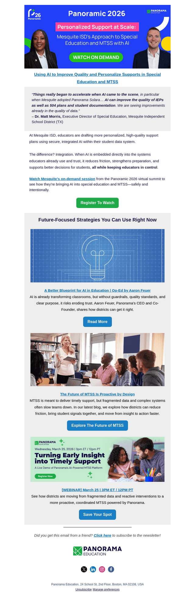 Panorama Education email from Tue, Mar 3, 2026