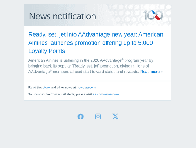 American Airlines email from Tue, Mar 3, 2026