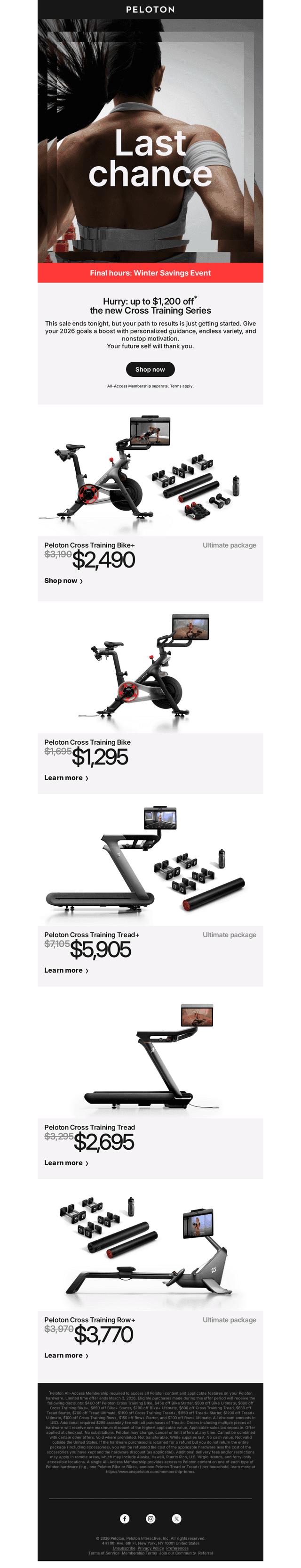 Peloton email from Tue, Mar 3, 2026