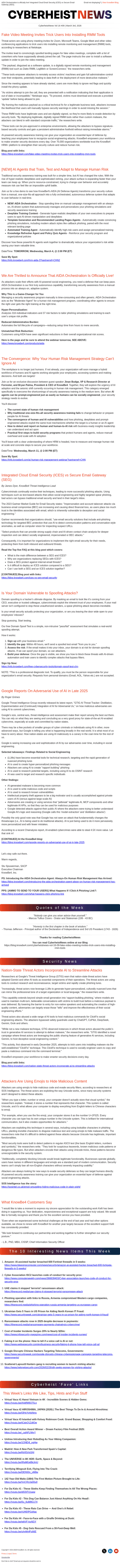 KnowBe4 email from Tue, Mar 3, 2026