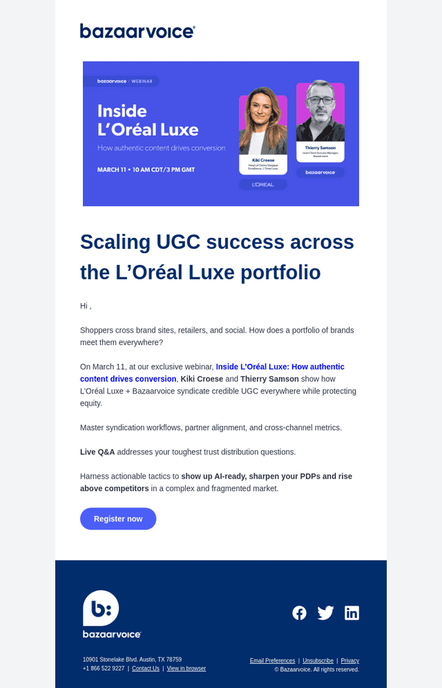 , join us for the L’Oréal Luxe UGC playbook