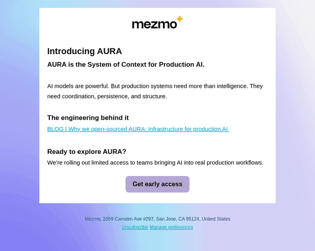Production AI Needs Context. Meet AURA.