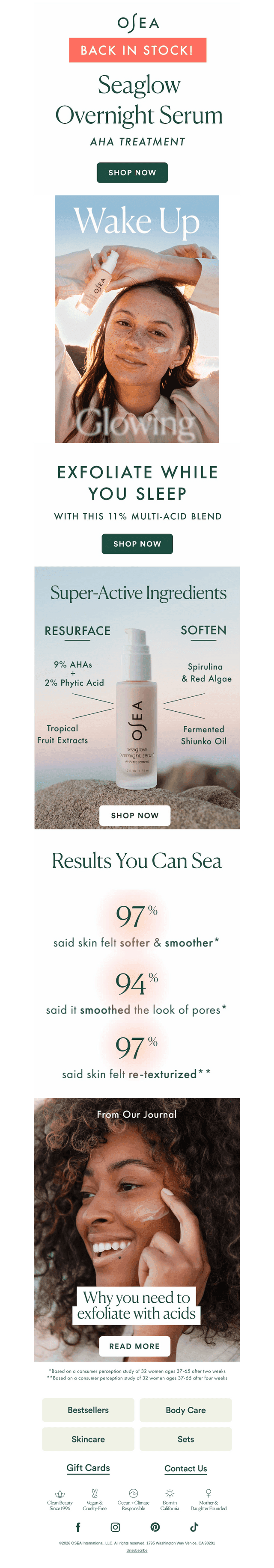 Seaglow Overnight Serum Is Back