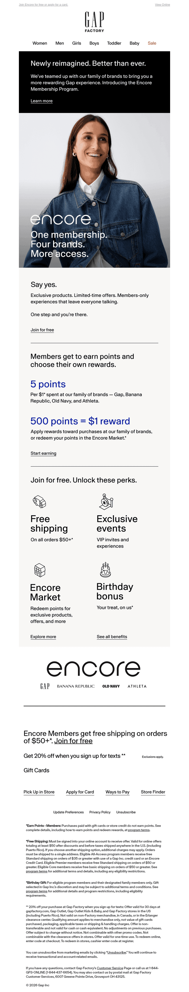 Gap Factory email from Tue, Mar 3, 2026