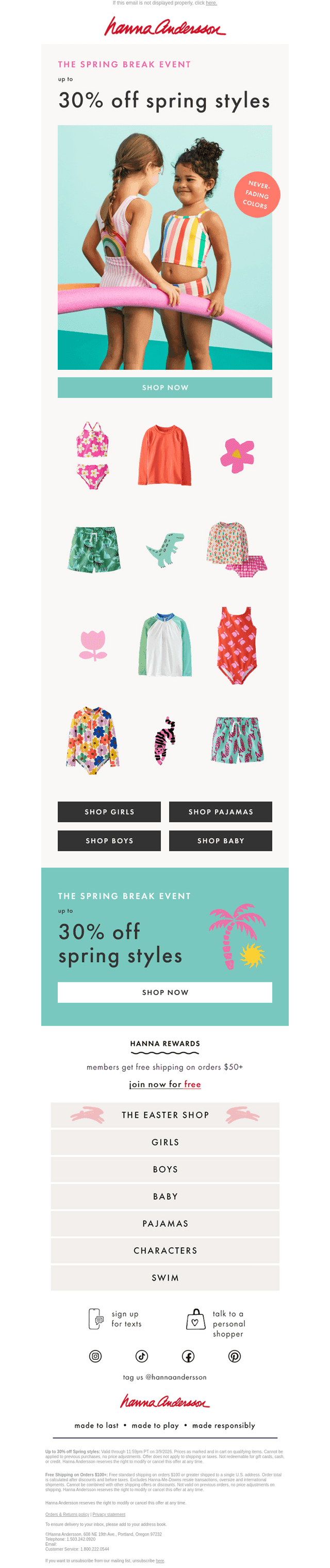 Up To 30% Off Spring Styles & SWIM