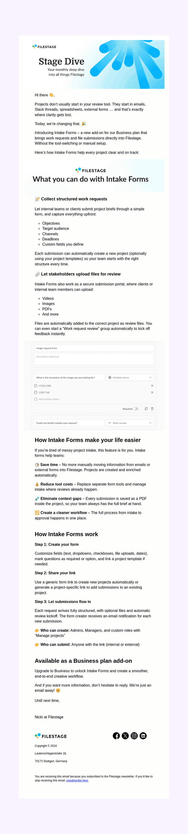 Intake Forms are here: Start with clarity