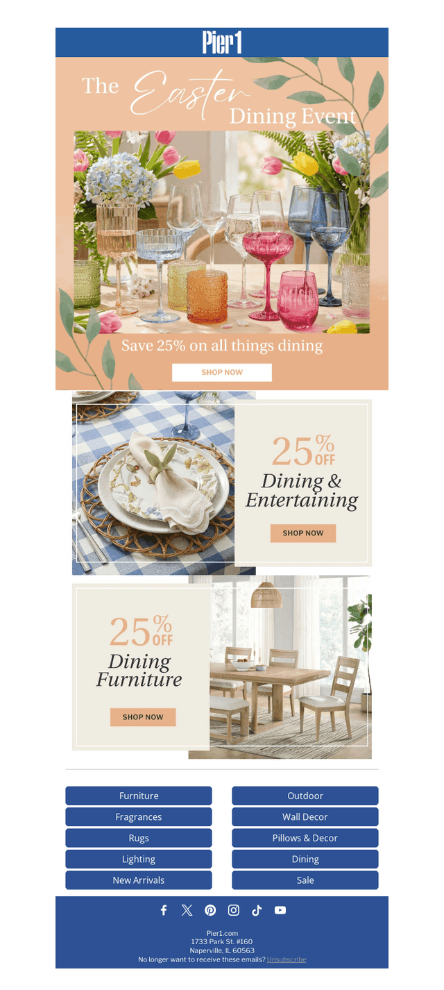 25% Off Dining Ends Tomorrow