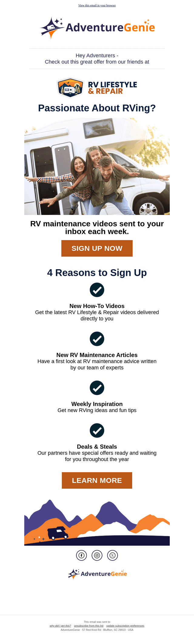 Adventure Genie email from Wed, Mar 4, 2026