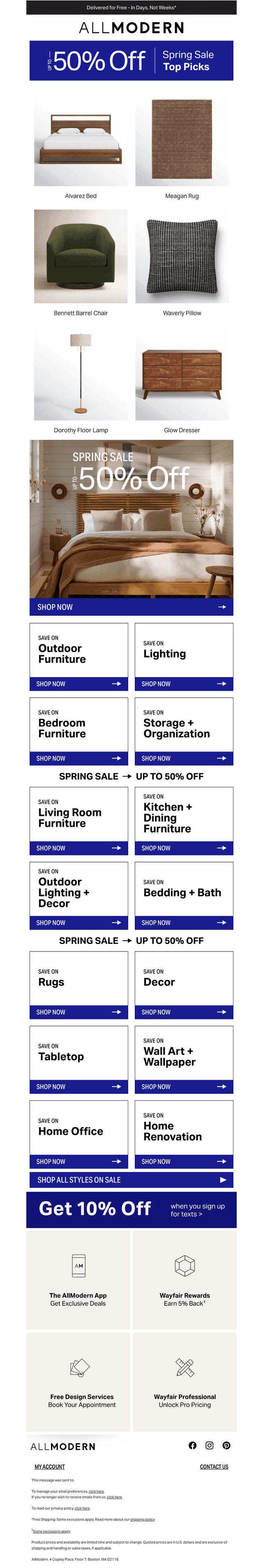 alvarez bed sale → ease into spring