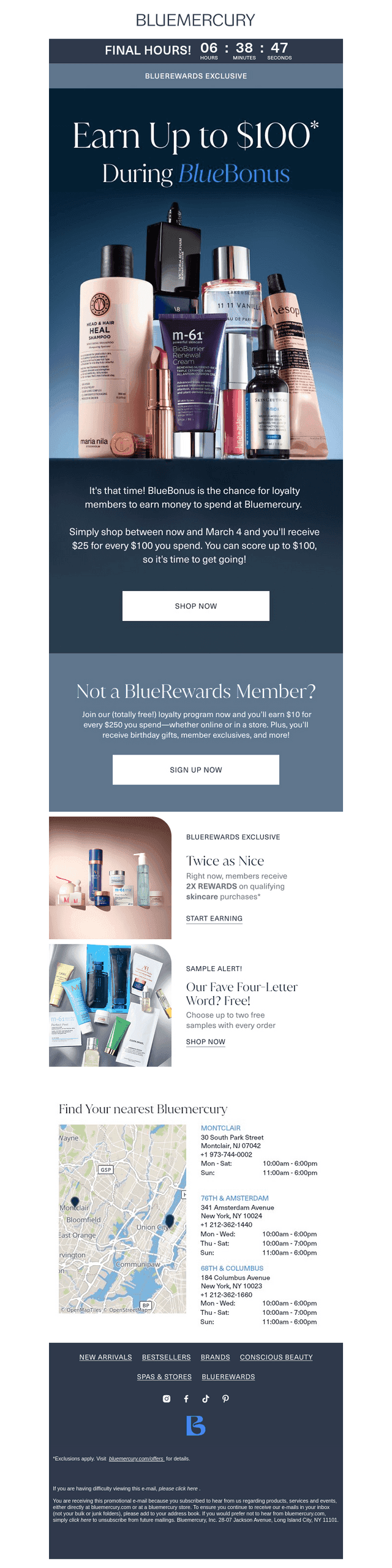 FINAL HOURS: Earn $25 for every $100 you spend