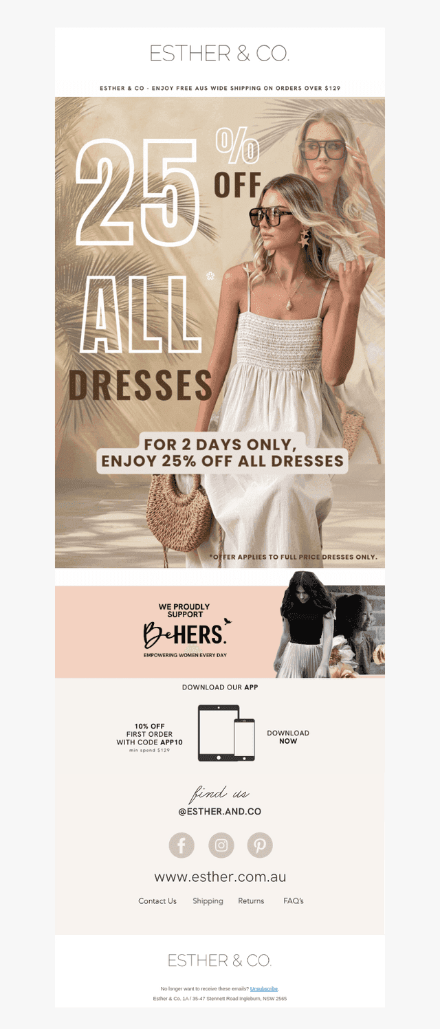 25% OFF ALL DRESSES — Let’s Go