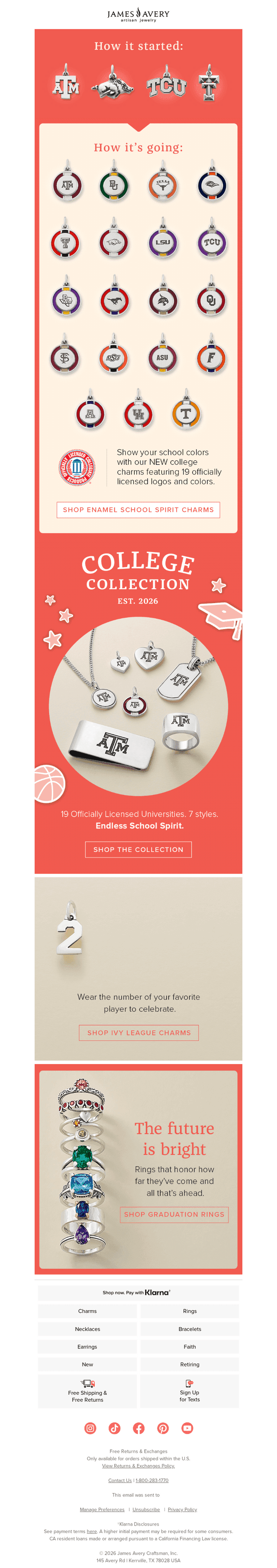 NEW Officially Licensed College Charms