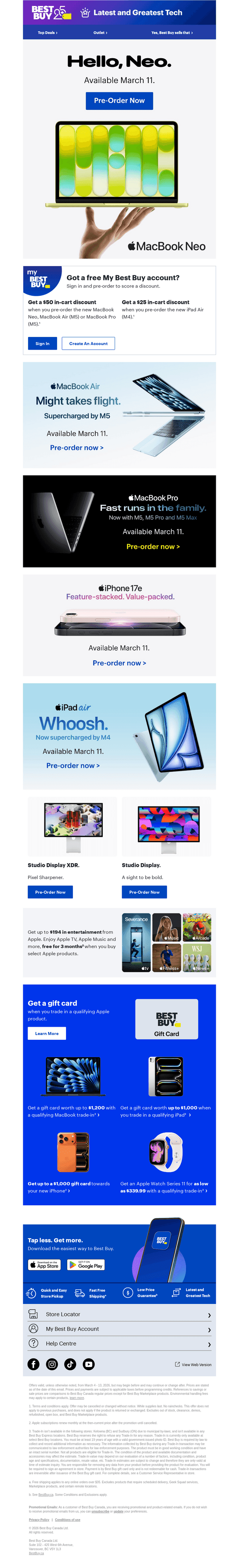 Best Buy Canada email from Thu, Mar 5, 2026