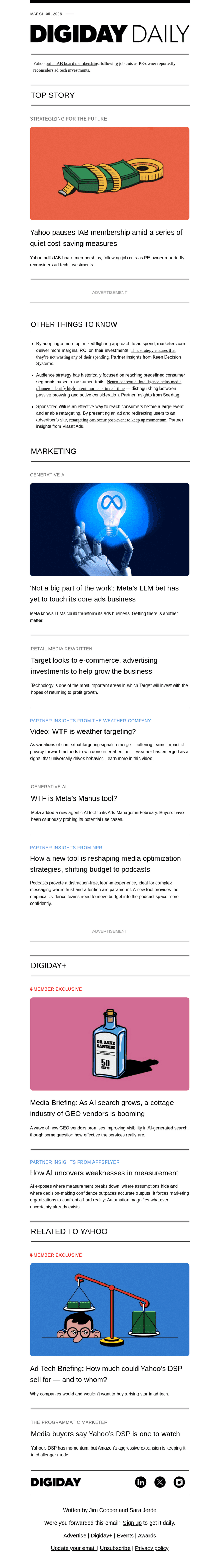 Digiday email from Thu, Mar 5, 2026