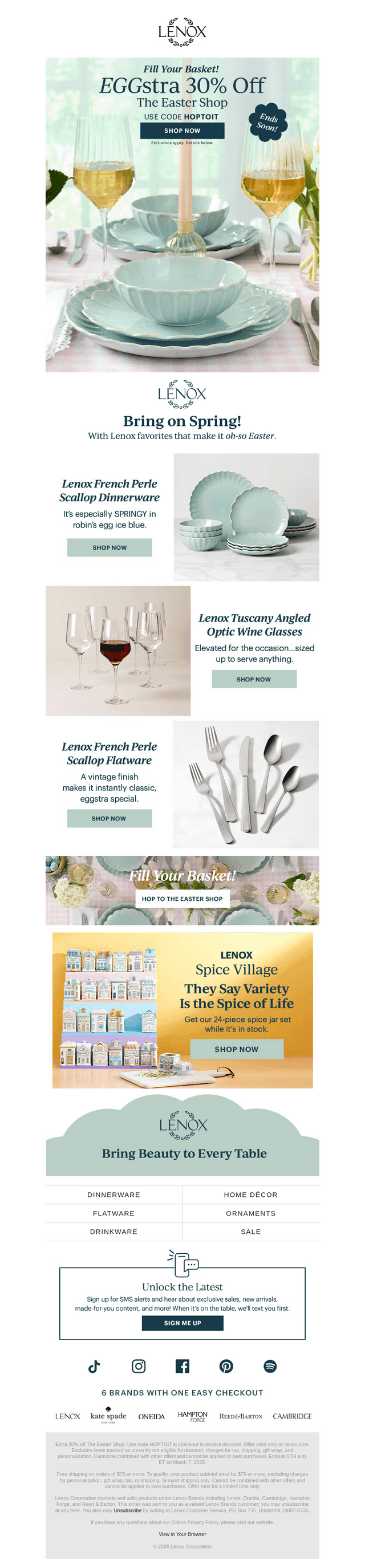 Lenox email from Thu, Mar 5, 2026