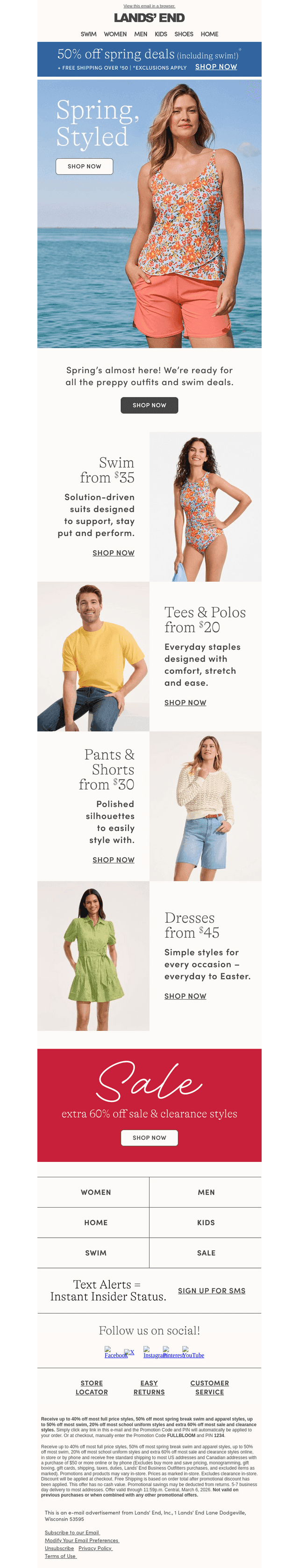 50% off spring deals (including swim!)