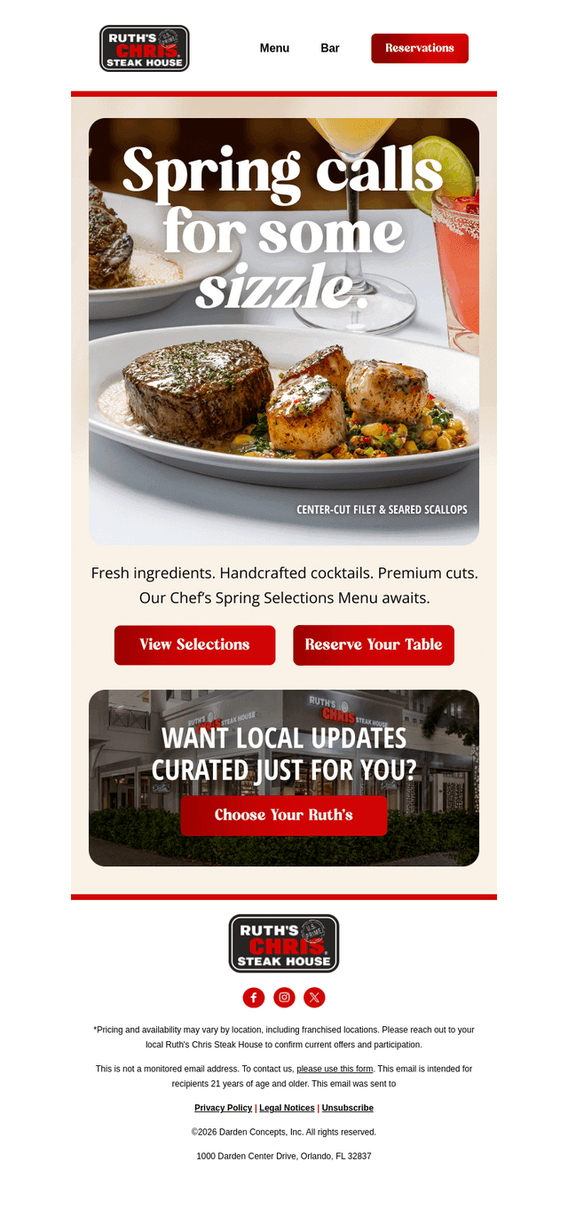 Chef's Spring Selections are in.