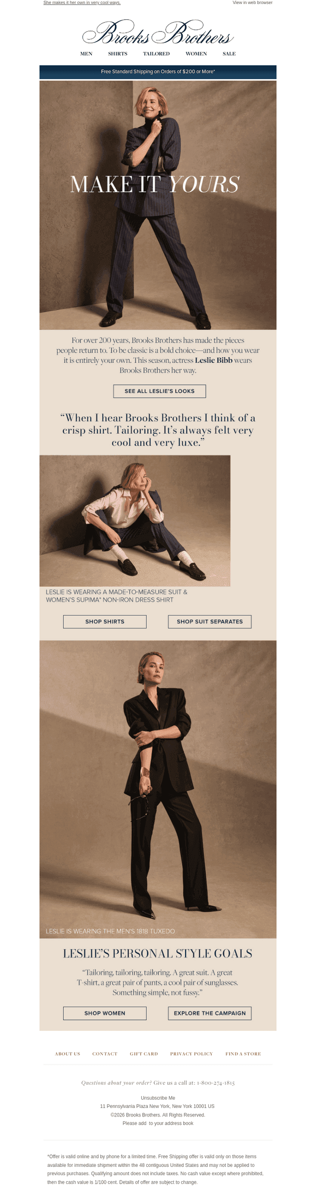 Leslie Bibb loves our suiting