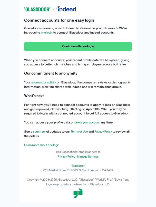 Glassdoor email from Sat, Mar 7, 2026
