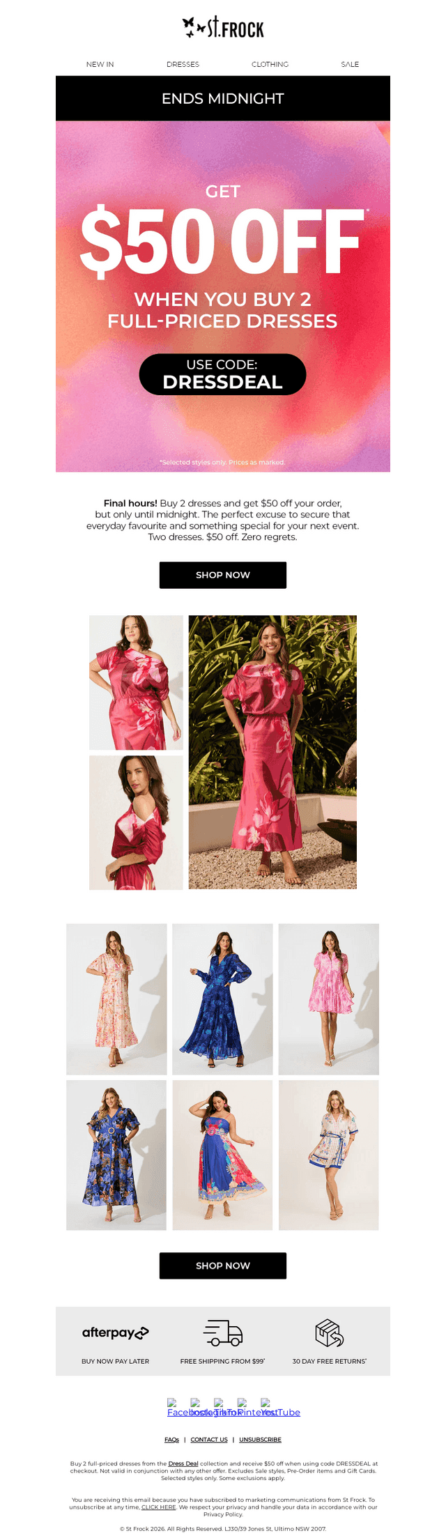 Final Hours: $50 OFF 2 Dresses