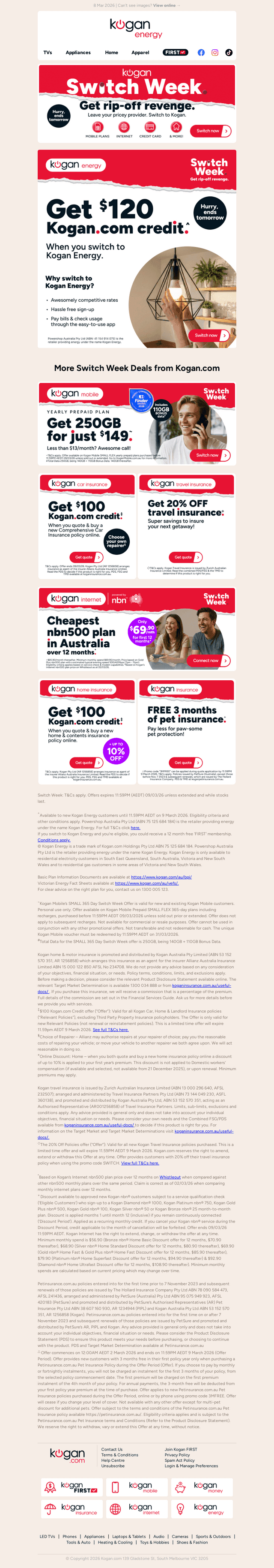 Kogan.com email from Sun, Mar 8, 2026