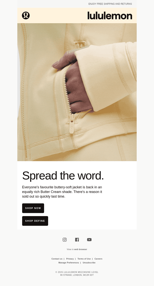 *That* Butter Cream jacket is back.