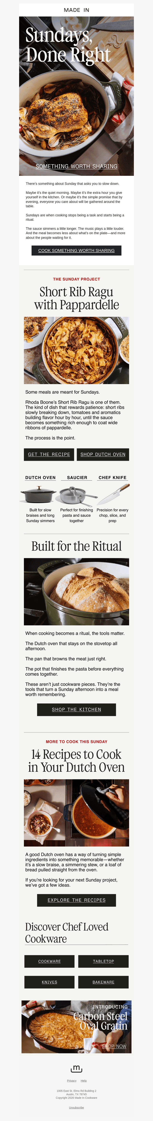 Why We Cook on Sundays