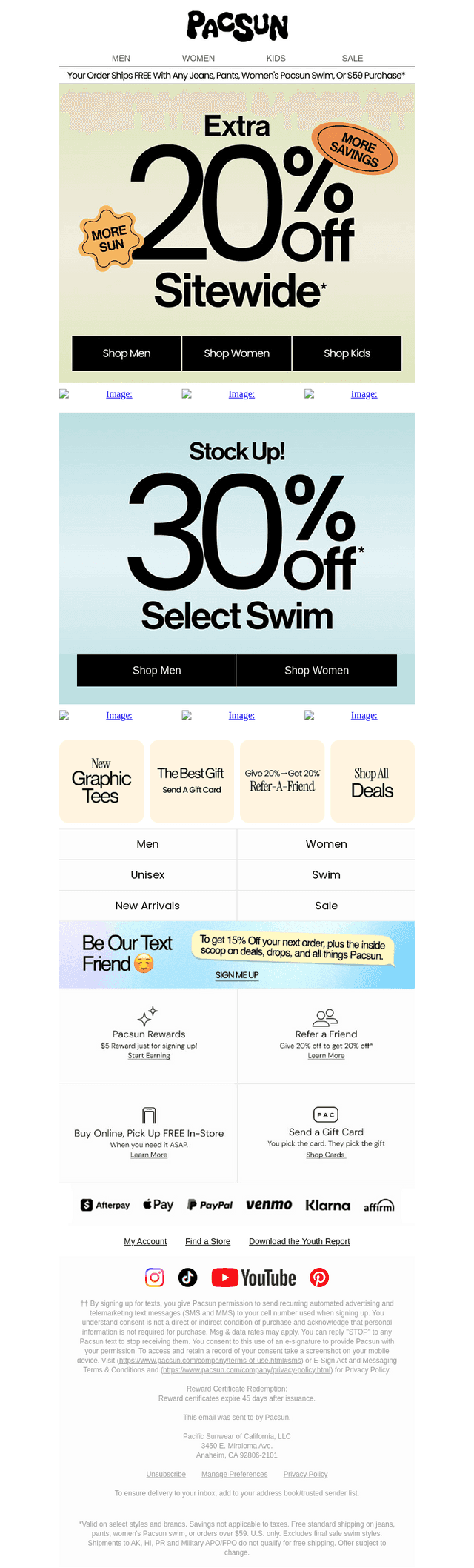Ends Soon! Extra 20% Off (+ 30% Off Select Swim)