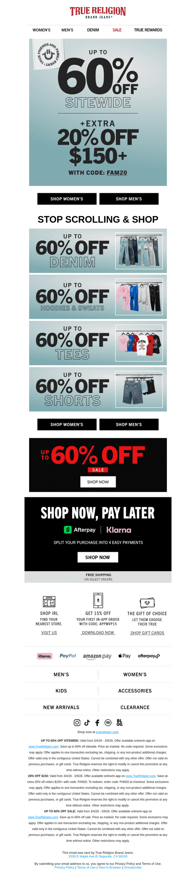 BE EXTRA 👌 Up to 60% OFF everything + EXTRA 20% OFF