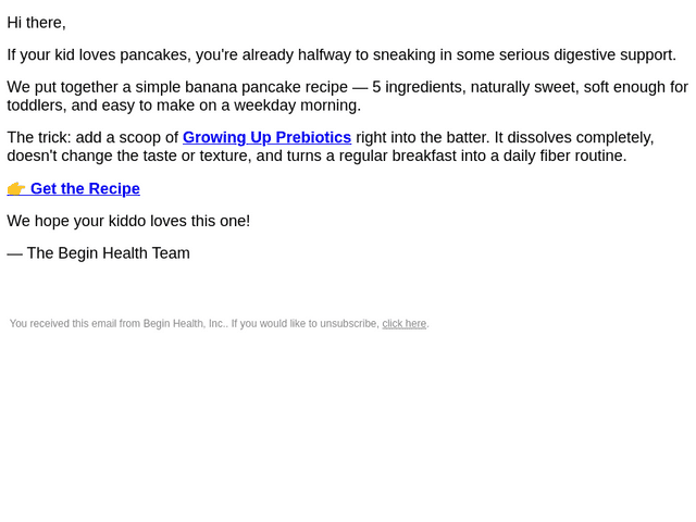 Begin Health email from Sun, Mar 8, 2026