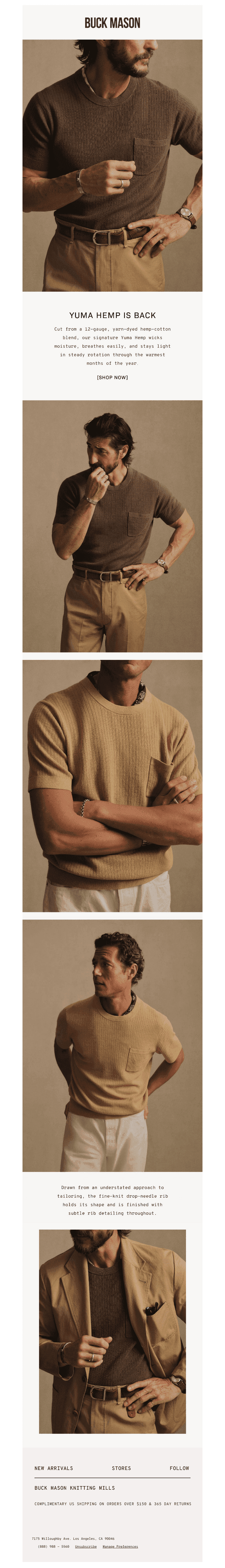 The Drop Needle Rib Yuma Tee