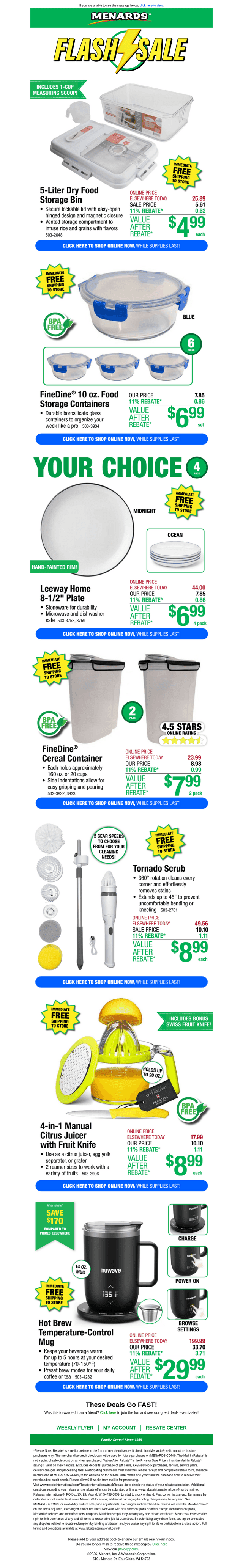 FineDine® Cereal Container 2-Pack ONLY $7.99 After Rebate*!