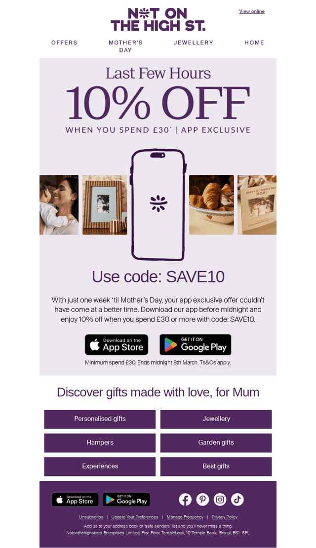 Last few hours for 10% off