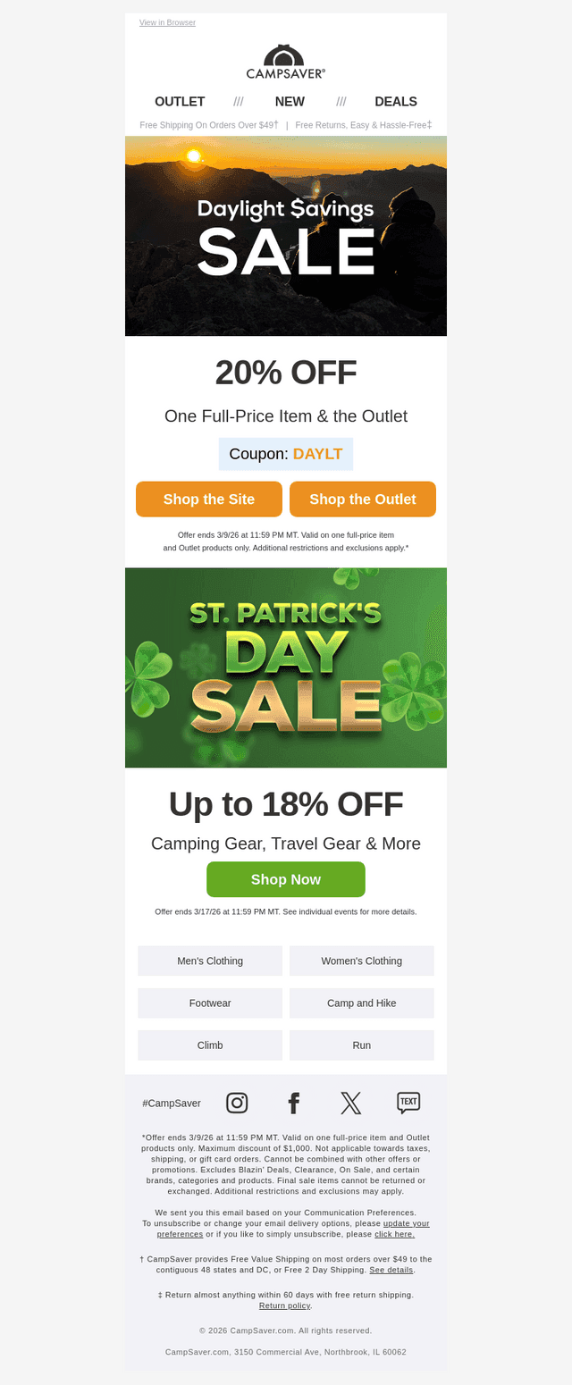 CampSaver email from Mon, Mar 9, 2026