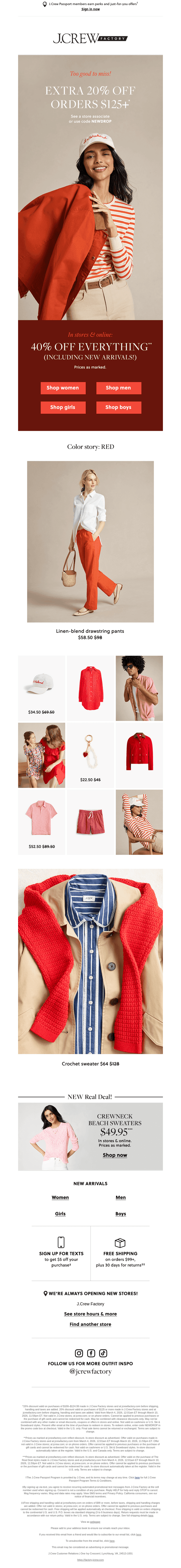 Get extra 20% off orders $125+ & 40% off everything while you can!