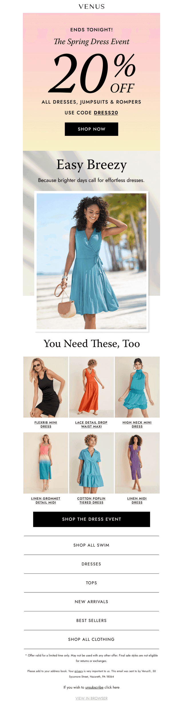 LAST CHANCE for 20% Off Spring Dresses 🌸