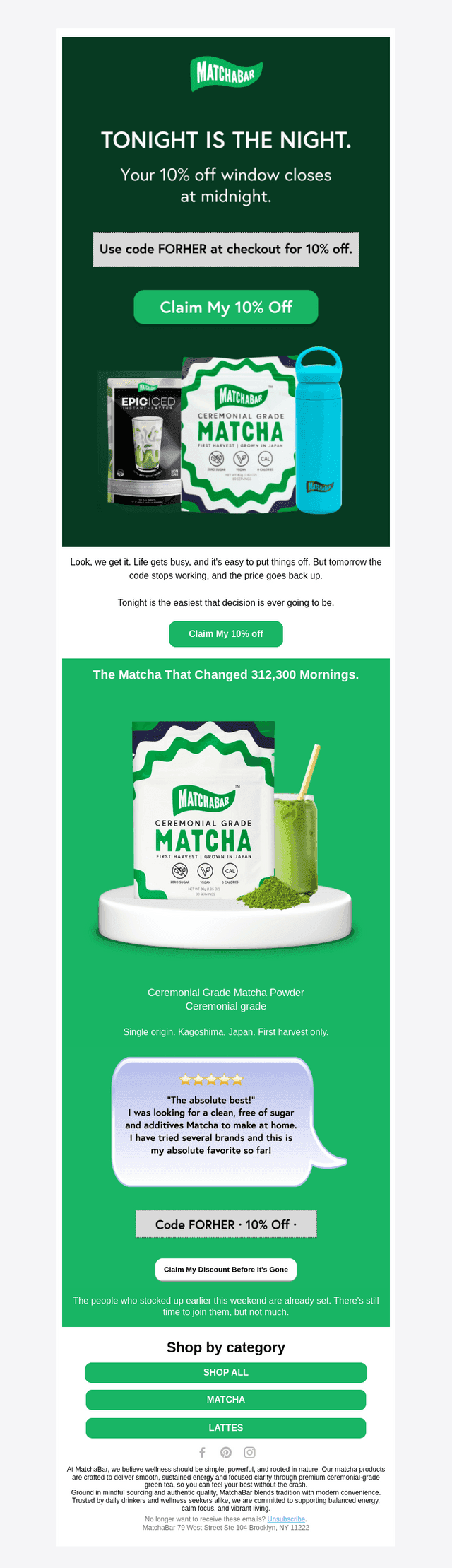 Your 10% off expires at midnight.