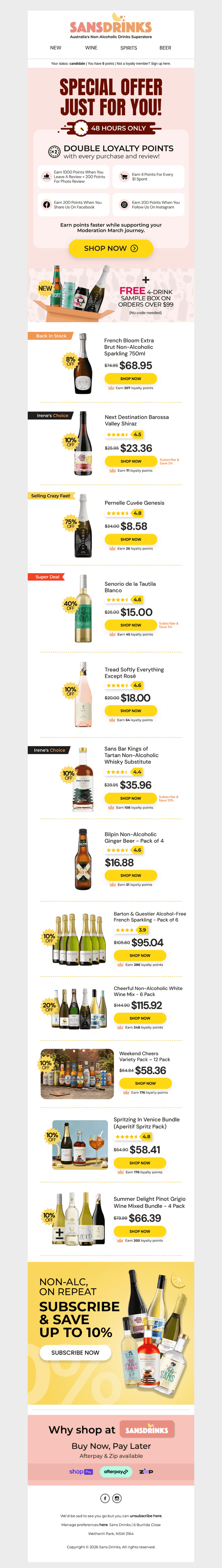 ⭐⭐Double Loyalty Points for 48 Hours