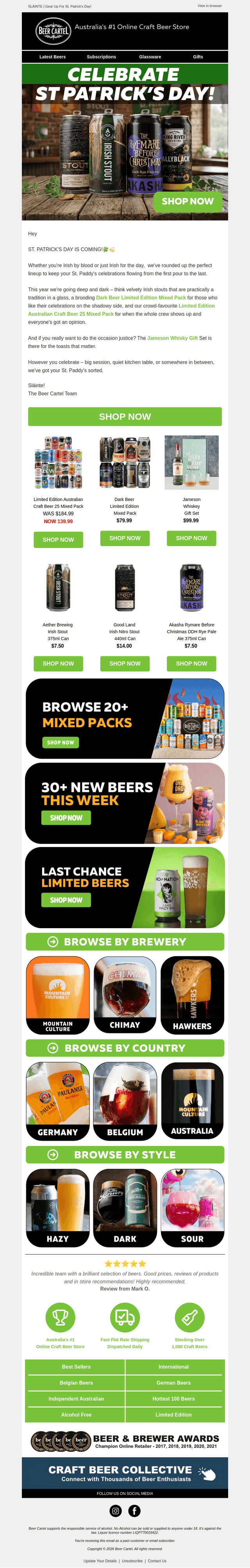 Beer Cartel email from Tue, Mar 10, 2026