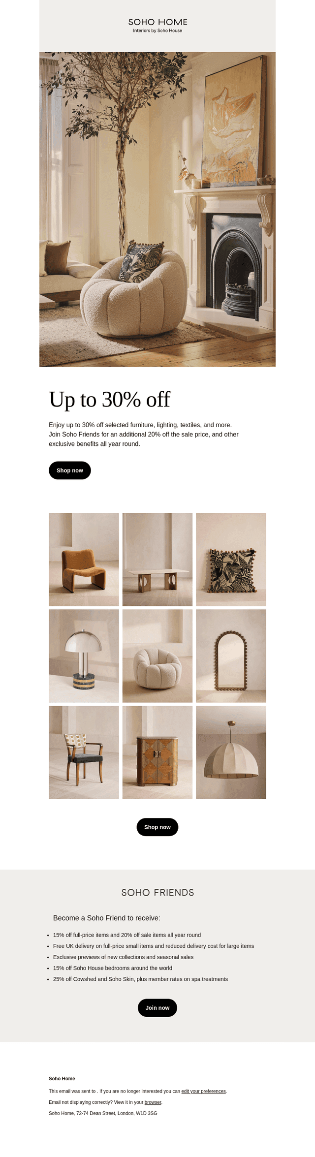 Up to 30% off selected designs