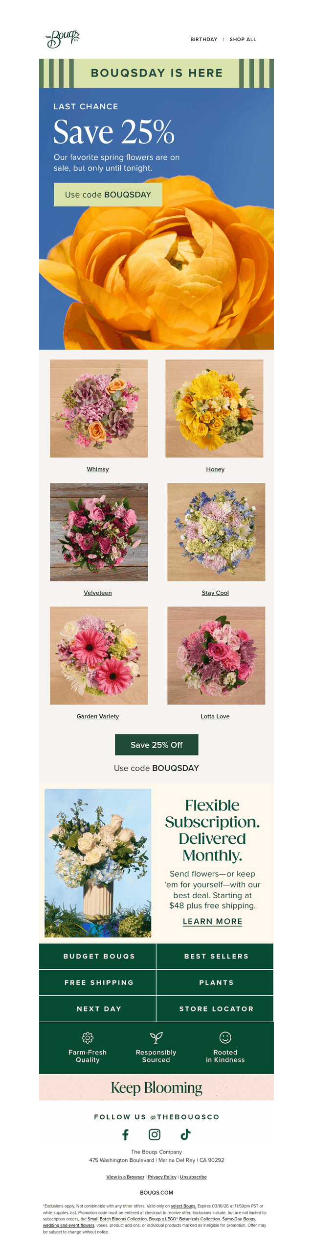 The Bouqs Co. email from Tue, Mar 10, 2026