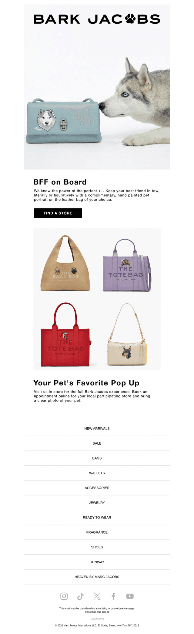Bark Jacobs Returns In Store This Weekend