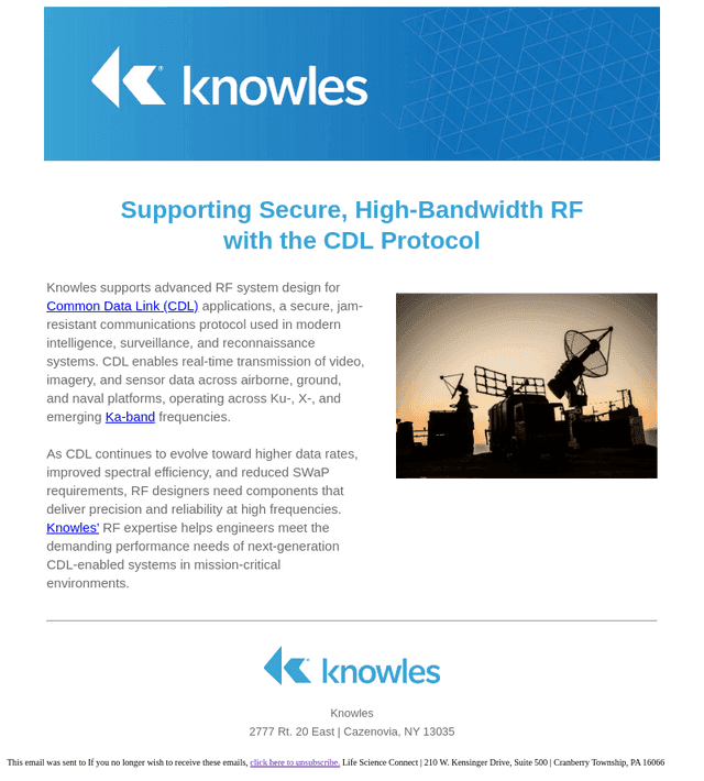 Supporting Secure, High-Bandwidth RF with the CDL Protocol