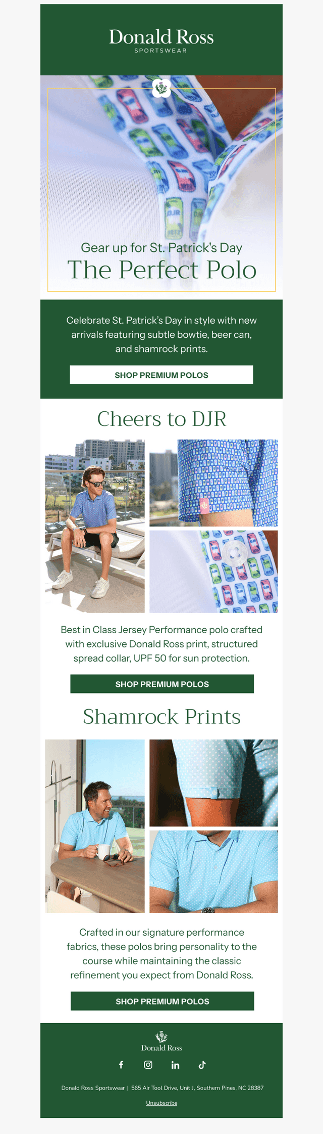 Donald Ross Sportswear email from Tue, Mar 10, 2026