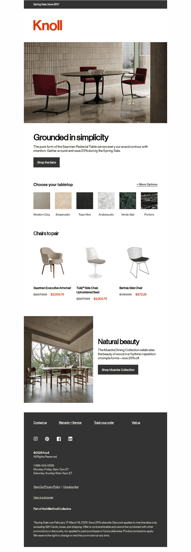 Gather around Saarinen, 25% off